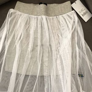 The Brand girls/toddler knit skirt w/tulle overlay